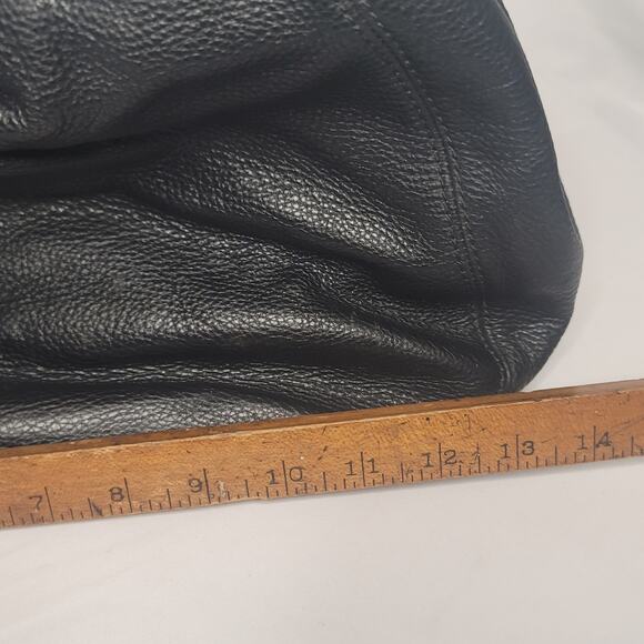 Michael Kors Black Women Fulton Black Shoulder Handbag Pebbled Leather - Picture 10 of 11